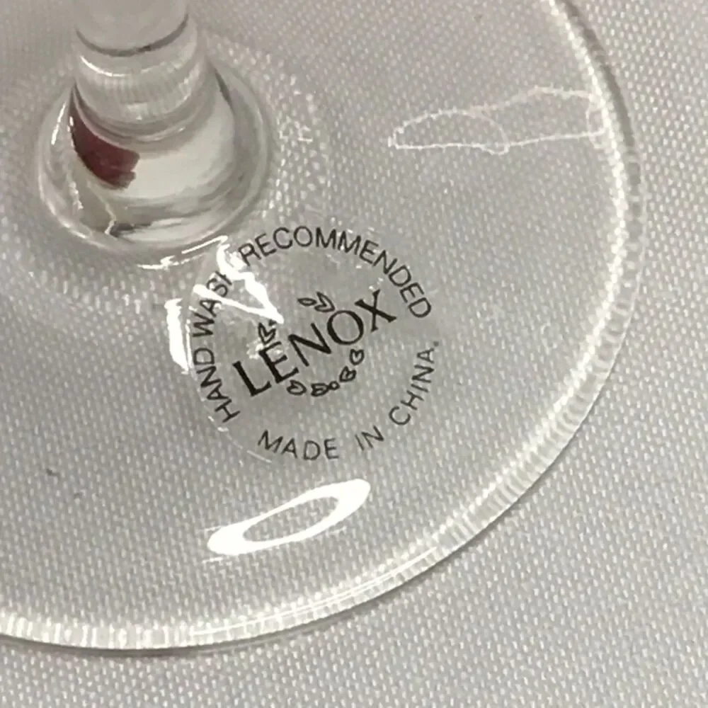 Lenox Holiday Gems (Set of 4) Ruby Red Balloon Crystal Wine Glasses 8 7/8